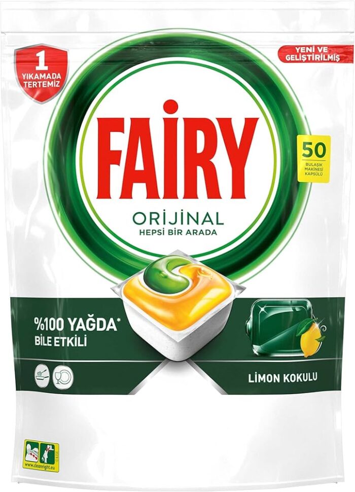 Bulaşık Makinesi Deterjanı Orijinal Hepsi 1 Arada Limon Kokulu 50 Tablet - Görsel 1