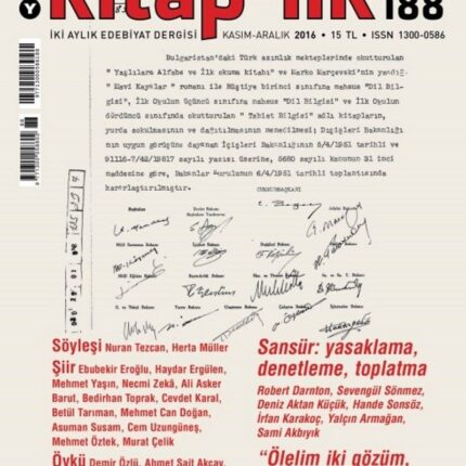 Kitap-Lık Dergisi Sayı 188 / Kaşım - Aralık 2016