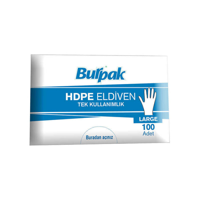 Burpak HDPE Şeffaf Tek Kullanımlık Eldiven 100 Adet - Görsel 1