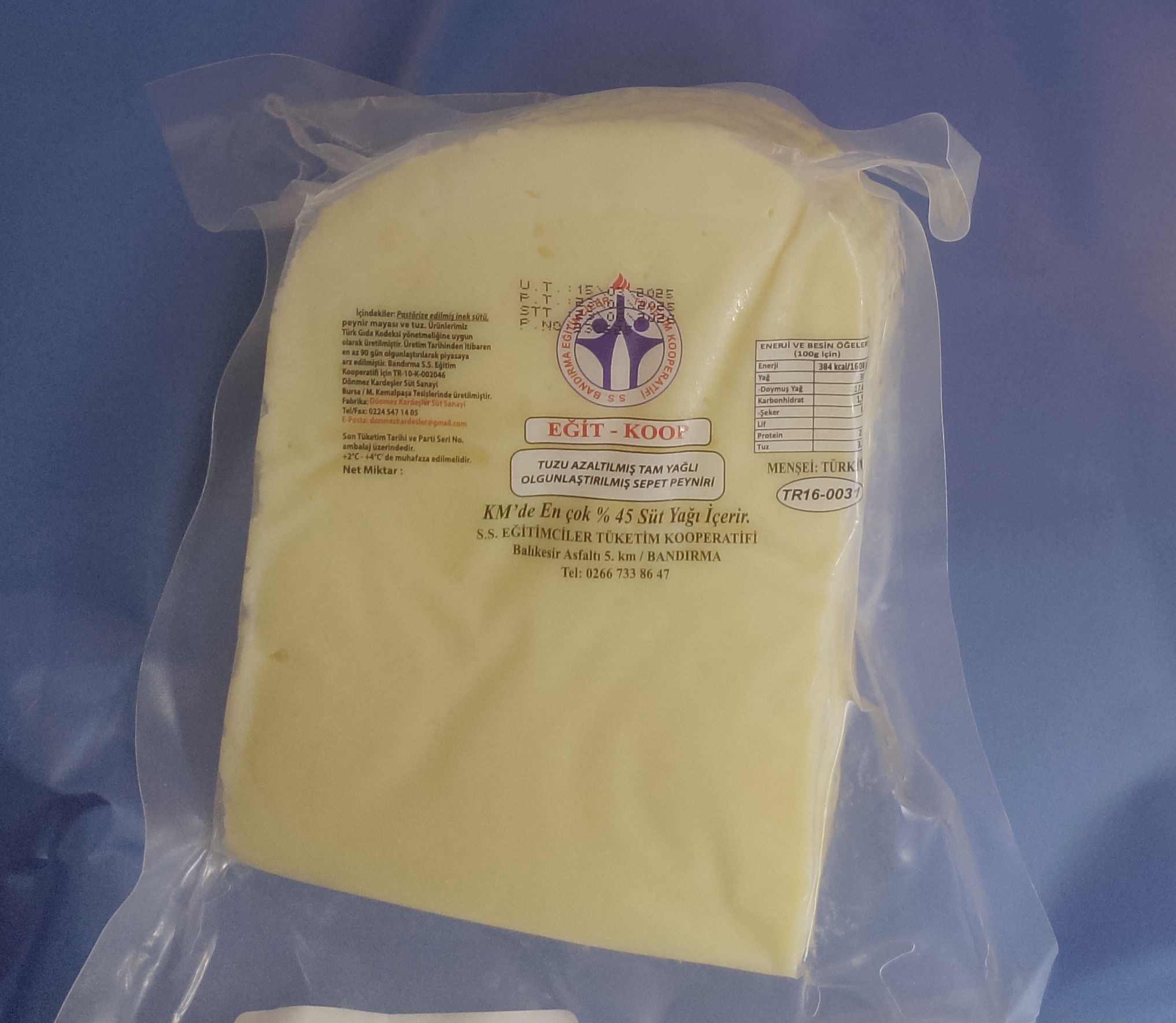 Exif_JPEG_420 Tuzu Azaltılmış Tam Yağlı Olgunlaştırılmış Sepet Peyniri 450 gr - Görsel 1