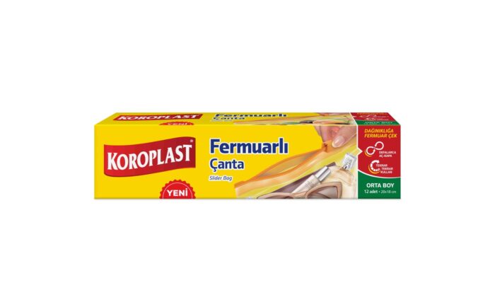 Koroplast Fermuarlı Çanta Orta Boy 20X18 Cm 12 Adet - Görsel 1