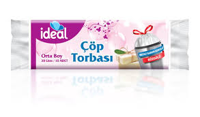 İdeal Beyaz Sabun Kokulu Büzgülü Çöp Torbası Orta boy 10 lu 30 lt