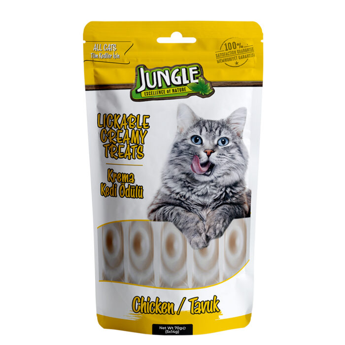 Kedi Ödül Maması Jungle Cream Tavuklu Sıvı 5x14 gr - Görsel 1