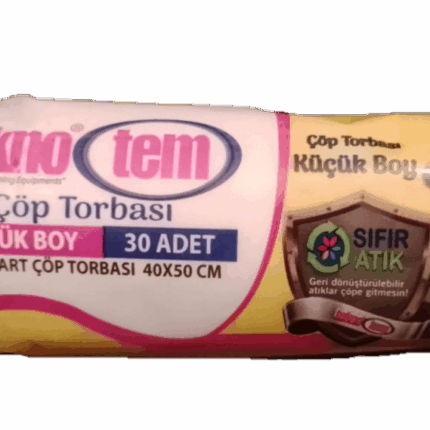 Teknotem Küçük Boy Standart Çöp Poşeti Beyaz 40X50 30 Adet