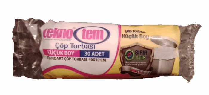 Teknotem Küçük Boy Standart Çöp Poşeti Beyaz 40X50 30 Adet - Görsel 1
