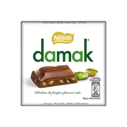 Nestle Damak Antep Fıstıklı Sütlü Kare Çikolata 60 G