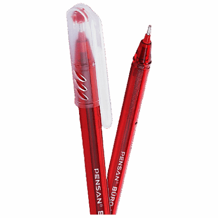 Pensan Büro 2270 1.0 mm Kırmızı Tükenmez Kalem 4 lü