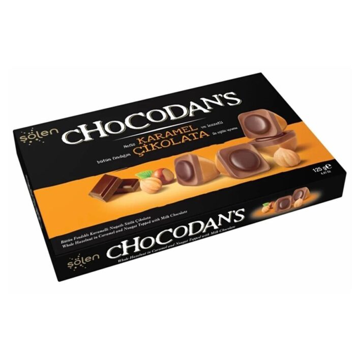 Şölen Chocodans Bütün Fındıklı Karamelli Nugatlı Sütlü Çikolata 125g - Görsel 1