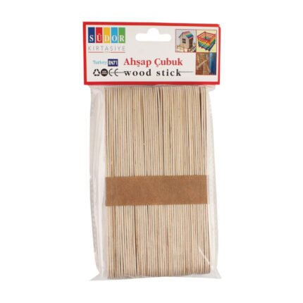 Südor Büyük Ahşap Çubuk Naturel 50'li