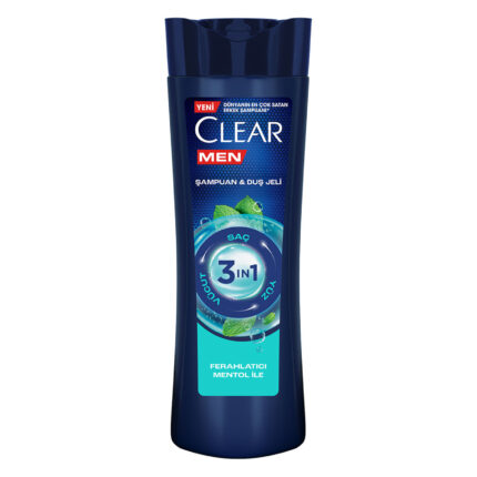 Clear Men 3 in 1 Şampuan Duş Jeli Ferahlatıcı Mentol Etkisi 350 ml