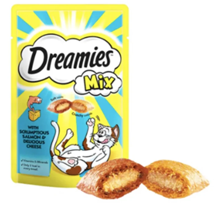 dreamies-mix-kedi-odul-mamasi-somonlu Dreamies Mix Somonlu & Peynirli Kedi Ödül Maması 60 gr - Görsel 1
