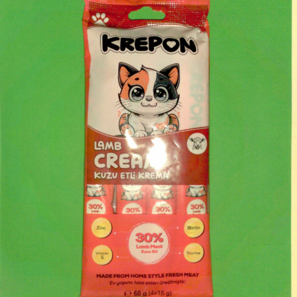 Krepon Kuzu Etli Kremalı Kedi Maması 4 x 15 gr