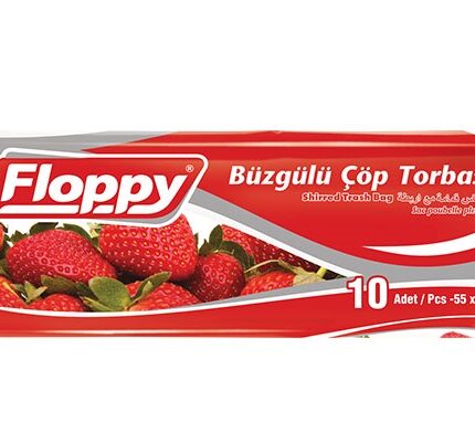 Floppy Çilek Kokulu Büzgülü Çöp Torbası Orta Boy 10 lu