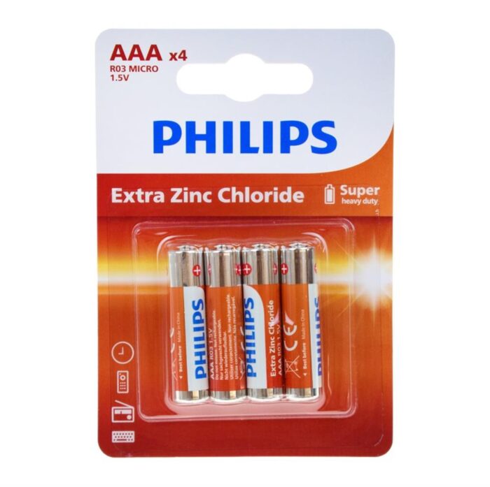 Philips Extra Zinc Chloride AAA Pil 4 Adet 1,5 Volt - Görsel 1