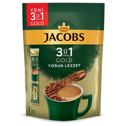 Jacobs 3ü1 Arada Gold Yoğun Lezzet 10 lu Paket Kahve