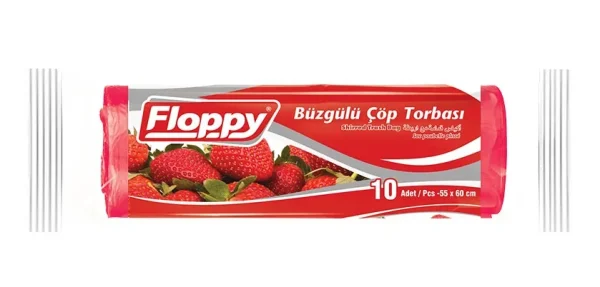 Floppy Çilek Kokulu Büzgülü Çöp Torbası Orta Boy 10 lu