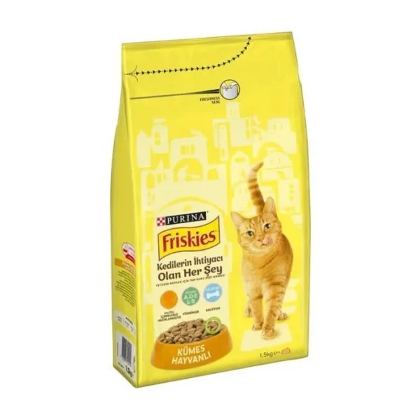 Kedi Maması Purina Friskies Kümes Hayvanlı Yetişkin Kuru 1.5kg
